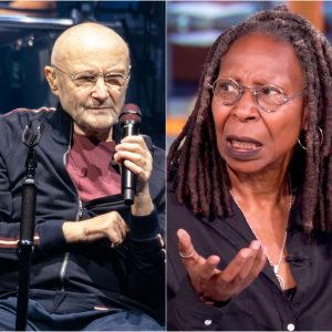 “HE’S JUST A WASHED-UP DRUNK.” – How Phil Collins Silenced Whoopi Goldberg with Seven Words of Grace on Live TV