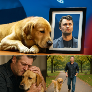 MORE THAN A GOODBYE: Charlie Kirk took his last breath at age 31, but it was his loyal dog who sat quietly by his portrait — NOW, Blake Shelton has adopted his companion.