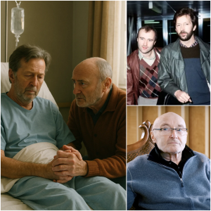 LATEST NEWS — The pop world was rocked this morning in London when Phil Collins appeared before the press after an emotional private visit to Eric Clapton.