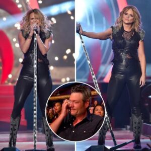 “Damn… she still owns every inch of that stage.” You could see it—Blake Shelton, sitting there frozen, watching Miranda Lambert light up the Grammy stage like it was built just for her…..