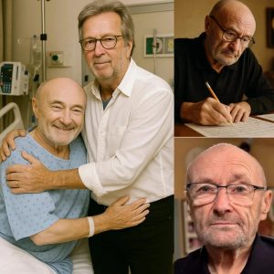 A REAL GOODBYE: The pop world fell silent this morning as Eric Clapton tearfully revealed that Phil Collins is writing the final chapter of his life. A REAL GOODBYE: The pop world fell silent this morning as Eric Clapton tearfully revealed that Phil Collins is writing the final chapter of his life.
