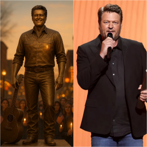 BLAKE SHELTON BRONZE STATUE UNVEILED — WITH A SURPRISE INSIDE! BLAKE SHELTON BRONZE STATUE UNVEILED — WITH A SURPRISE INSIDE!