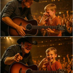 The Night Nashville Held Its Breath — Blake Shelton Leaps Off the Stage to Save a Crying Boy and Hands Him His Legendary Guitar in a Moment That Will Live Forever
