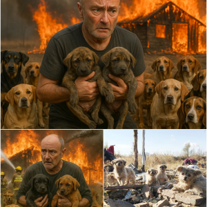 PHIL COLLINS’ FARM DISASTER A devastating fire has gutted the Rock’s dog sanctuary, leaving behind devastation, panic, and heartbreaking uncertainty. PHIL COLLINS’ FARM DISASTER A devastating fire has gutted the Rock’s dog sanctuary, leaving behind devastation, panic, and heartbreaking uncertainty.