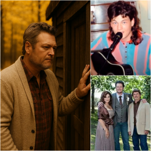 At age 49, Blake Shelton drove unannounced to the small cabin where he was born in rural Ada, Oklahoma…..