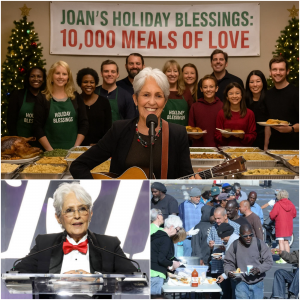 BREAKING: Los Angeles is reeling tonight after community reports revealed that legendary artist Joan Baez quietly helped fund 10,000 holiday meals for vulnerable families — a silent act of compassion that has stunned the entire city.